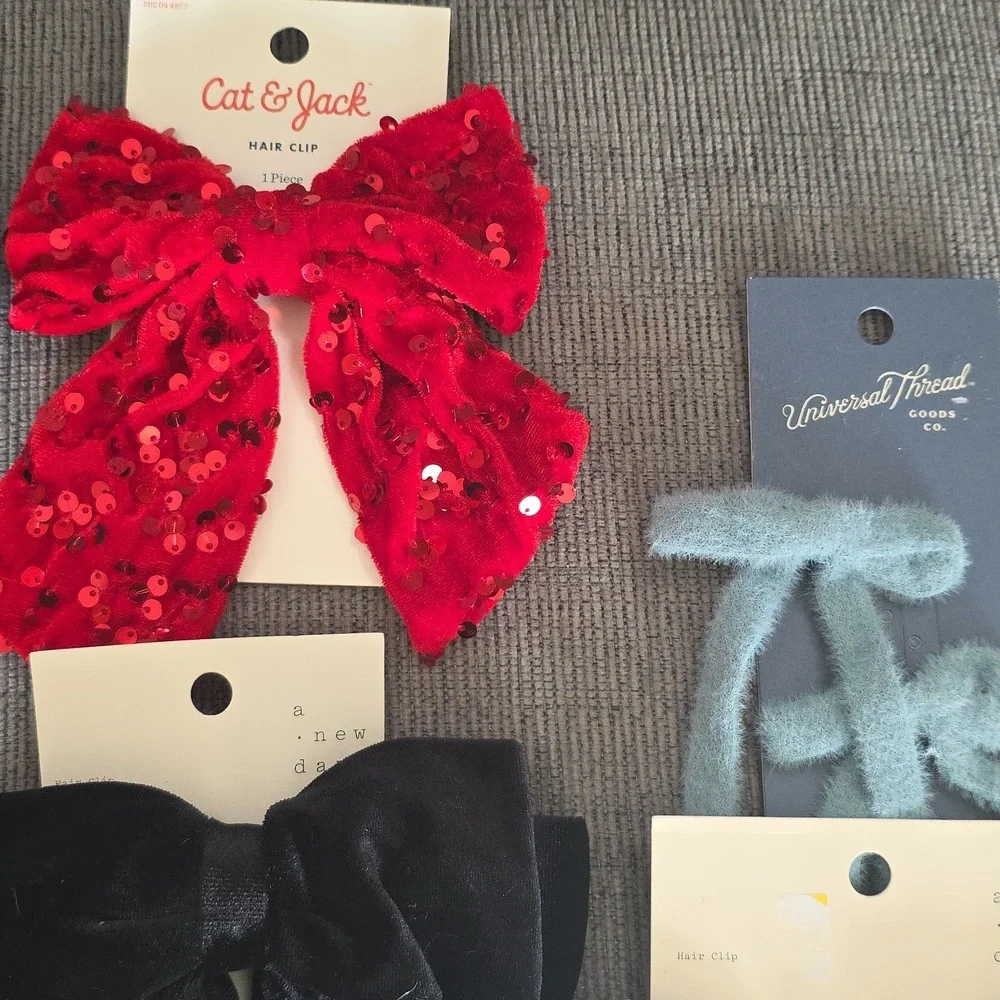 Hair Bow Collection In A Variety Of Colors, 8 NWT